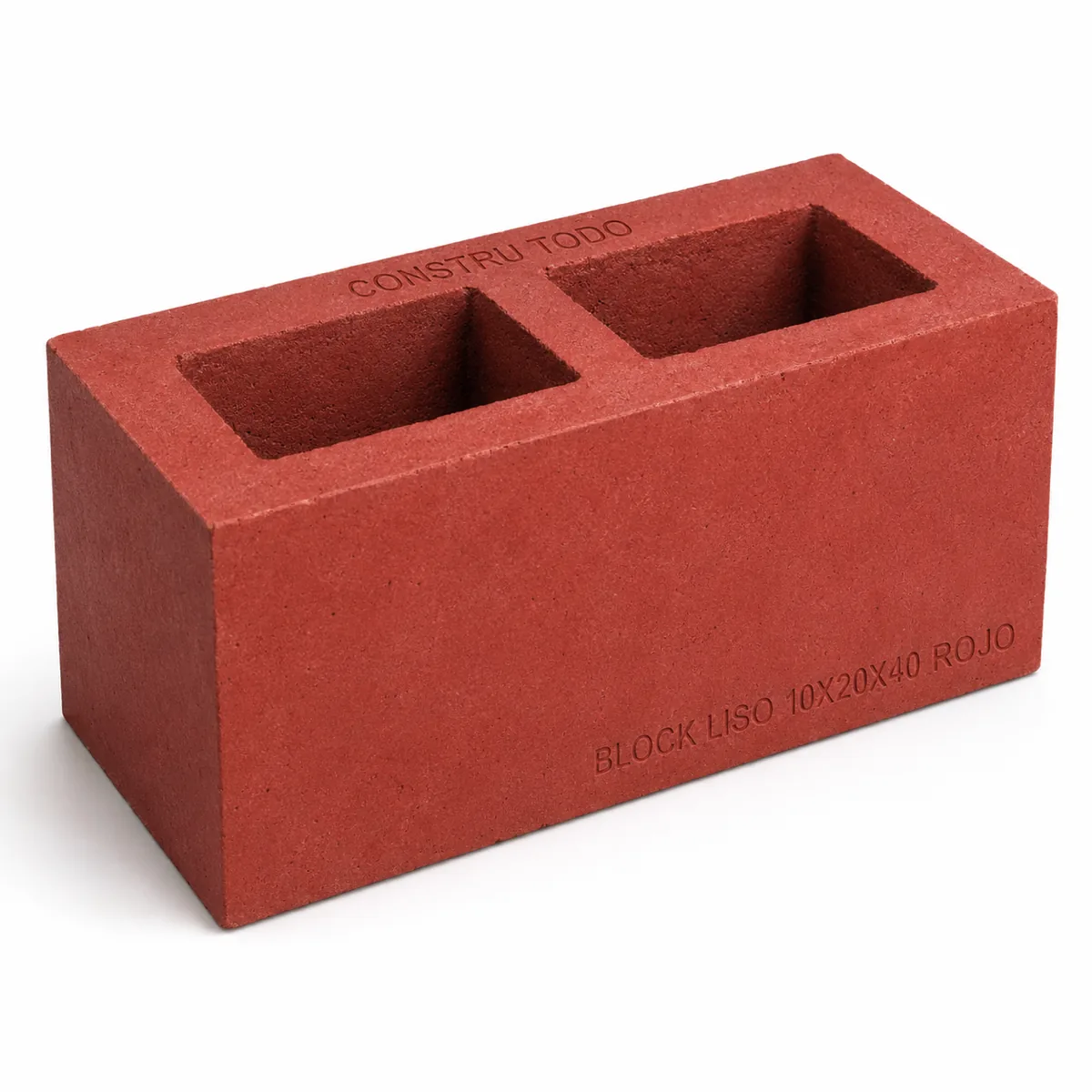 BLOCK LISO 10X20X40 COLOR ROJO