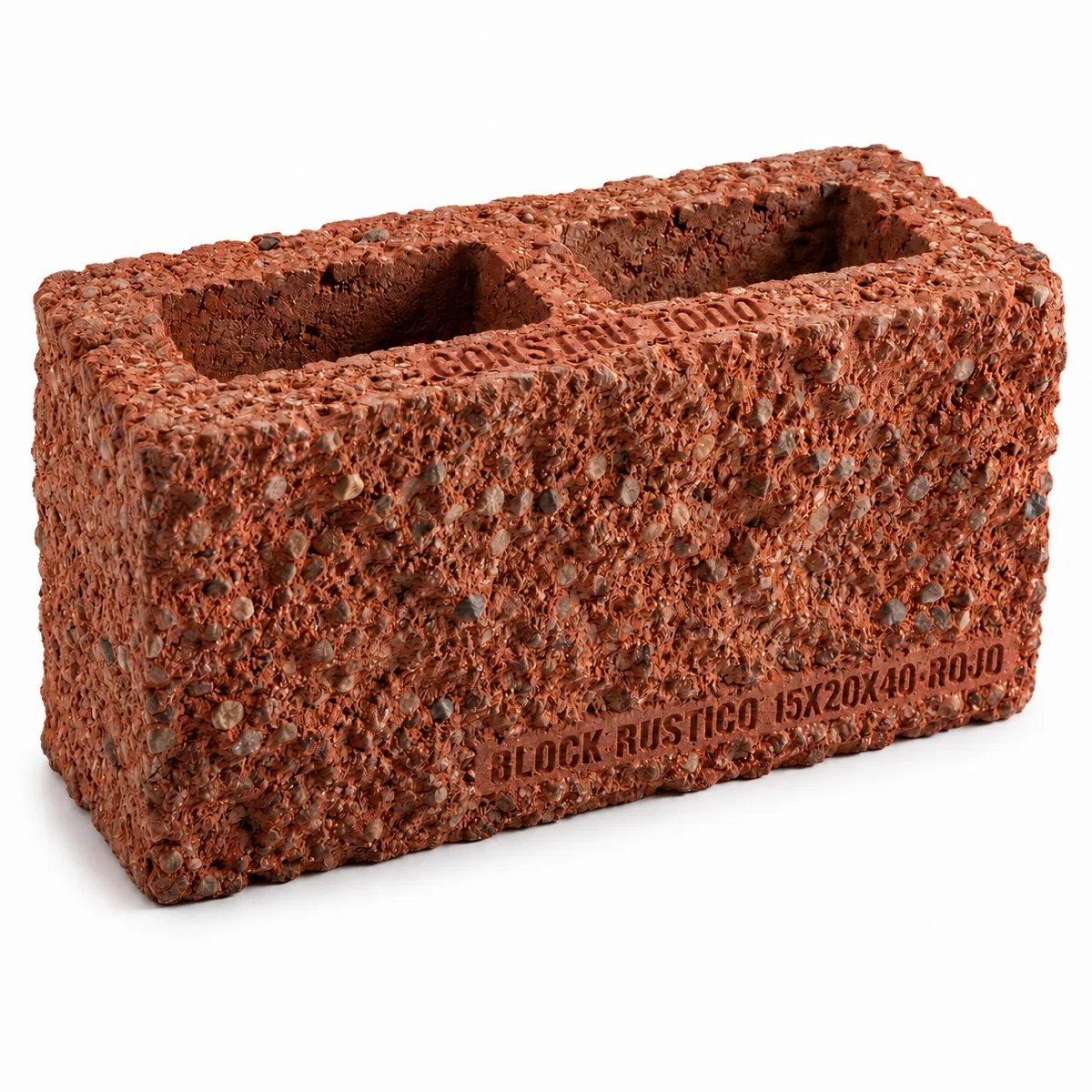 BLOCK RUSTICO 15X20X40 ROJO