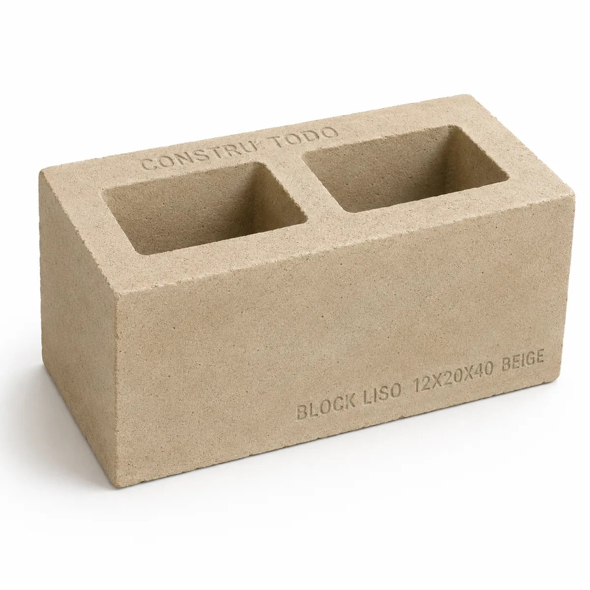 BLOCK LISO 12X20X40 BEIGE