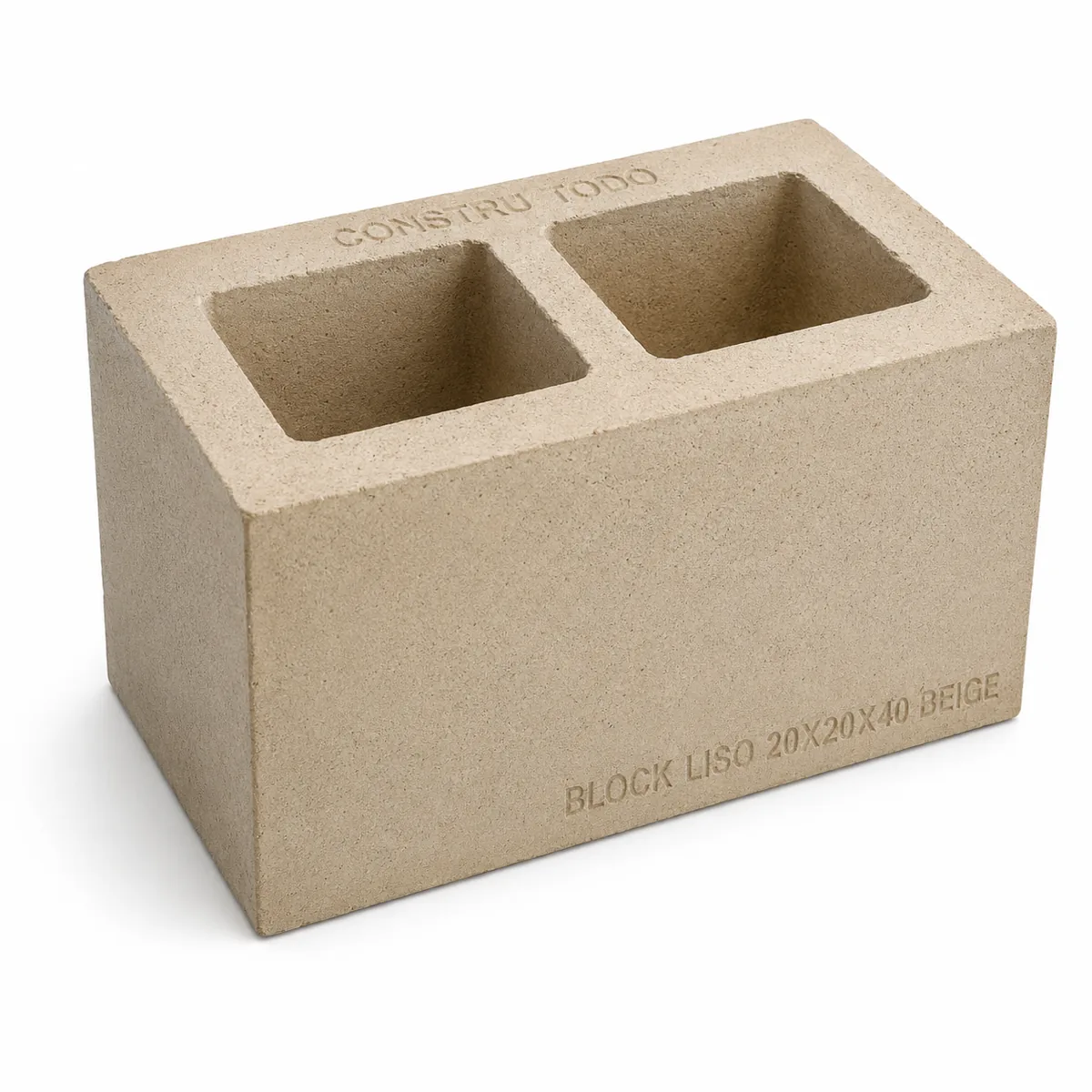 BLOCK LISO 20X20X40 BEIGE