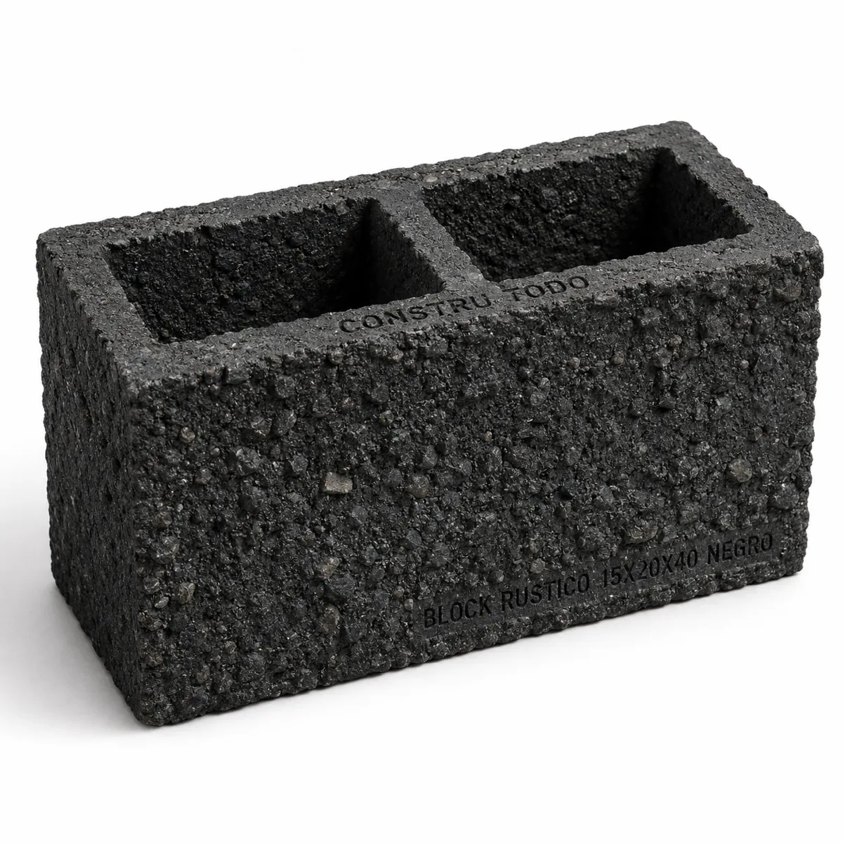 BLOCK RUSTICO 15X20X40 NEGRO