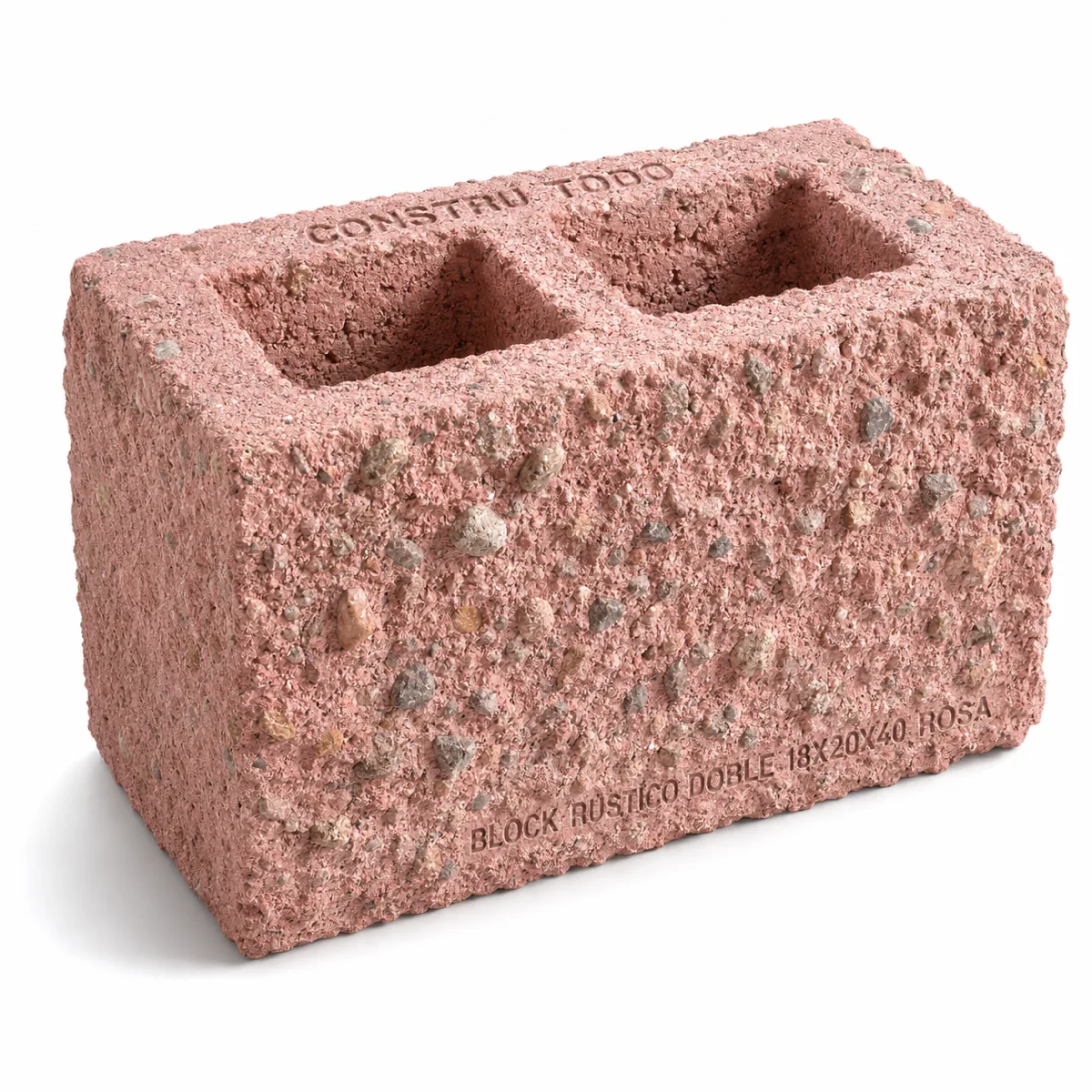 BLOCK RUSTICO DOBLE 18X20X40 ROSA