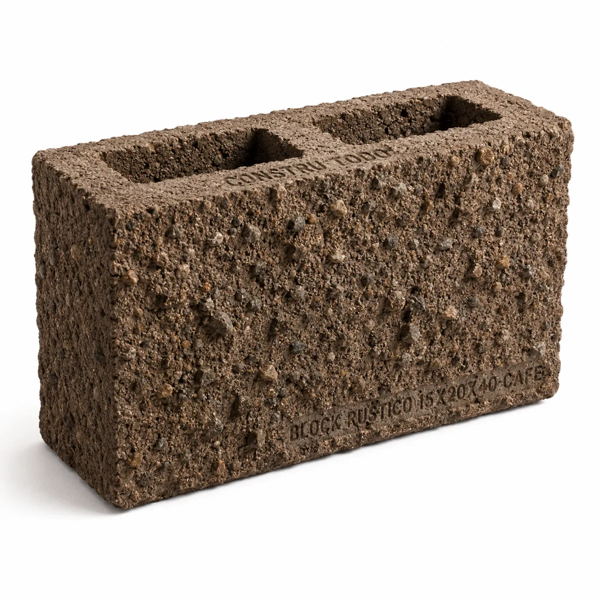 BLOCK RUSTICO 15X20X40 CAFE