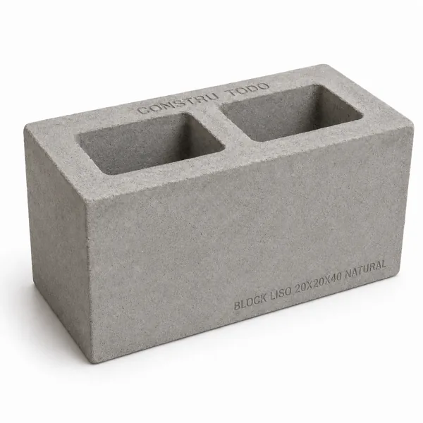 BLOCK LISO 20X20X40 NATURAL HUECO POR 2 LADOS