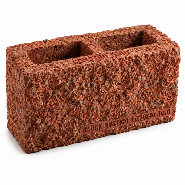 BLOCK RUSTICO 15X20X40 ROJO