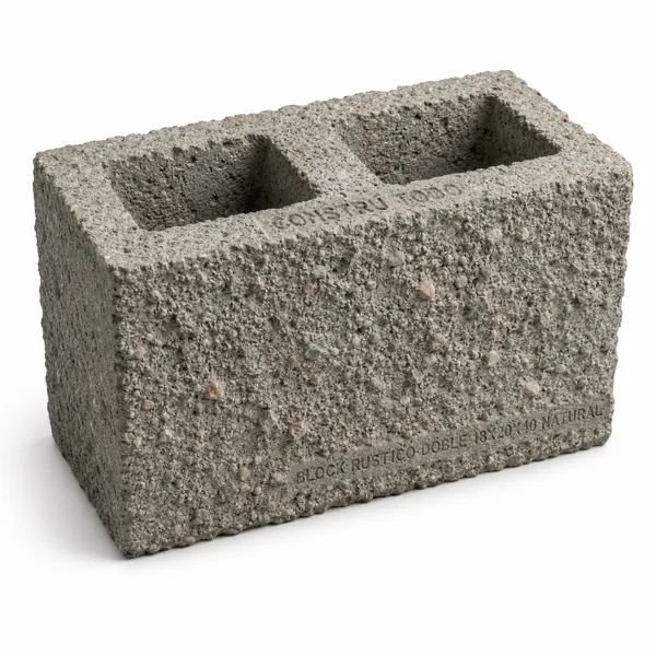 BLOCK RUSTICO DOBLE 18X20X40 NATURAL