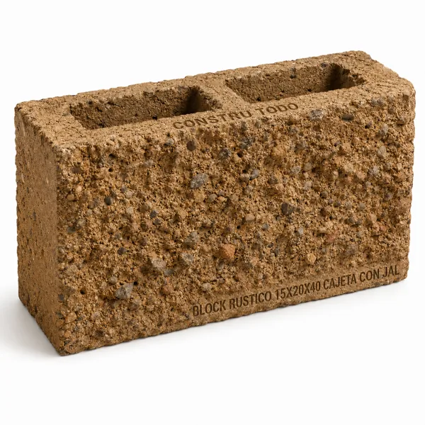 BLOCK RUSTICO 15X20X40 CAJETA CON JAL