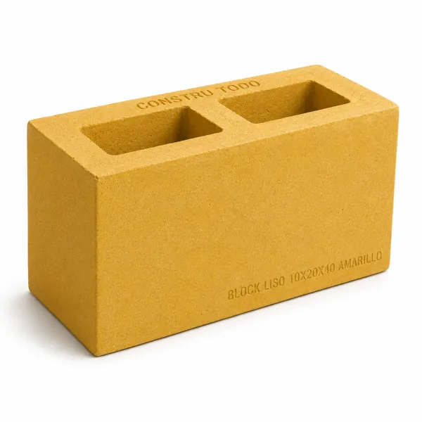 BLOCK LISO 10X20X40 COLOR AMARILLO
