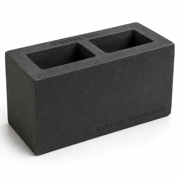 BLOCK LISO 12X20X40 NEGRO