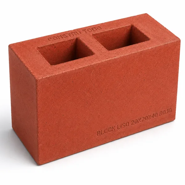 BLOCK LISO 20X20X40 ROJO