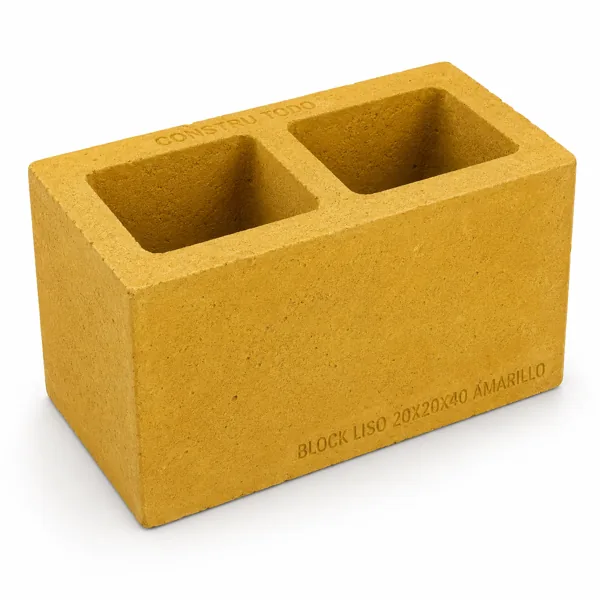 BLOCK LISO 20X20X40 AMARILLO