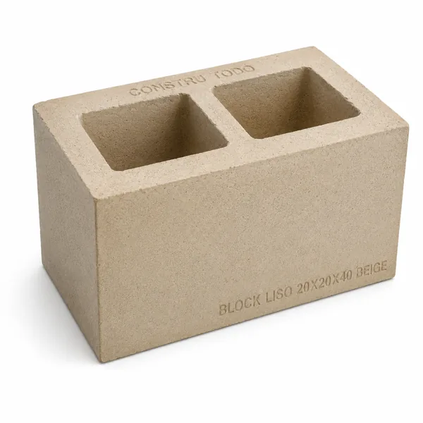 BLOCK LISO 20X20X40 BEIGE