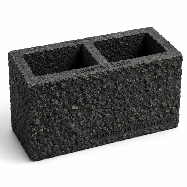 BLOCK RUSTICO 15X20X40 NEGRO