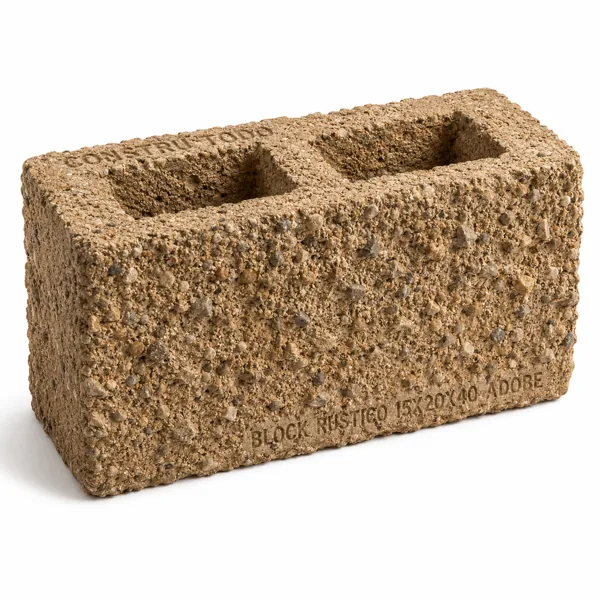 BLOCK RUSTICO 15X20X40 ADOBE