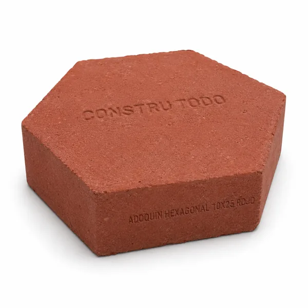 ADOQUIN HEXAGONAL 10X25 ROJO