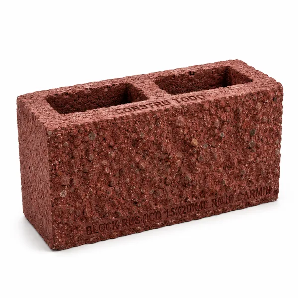 BLOCK RUSTICO 15X20X40 ROJO CARMIN